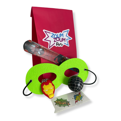 Sacs-surprises superhéros pour fêtes d’enfants