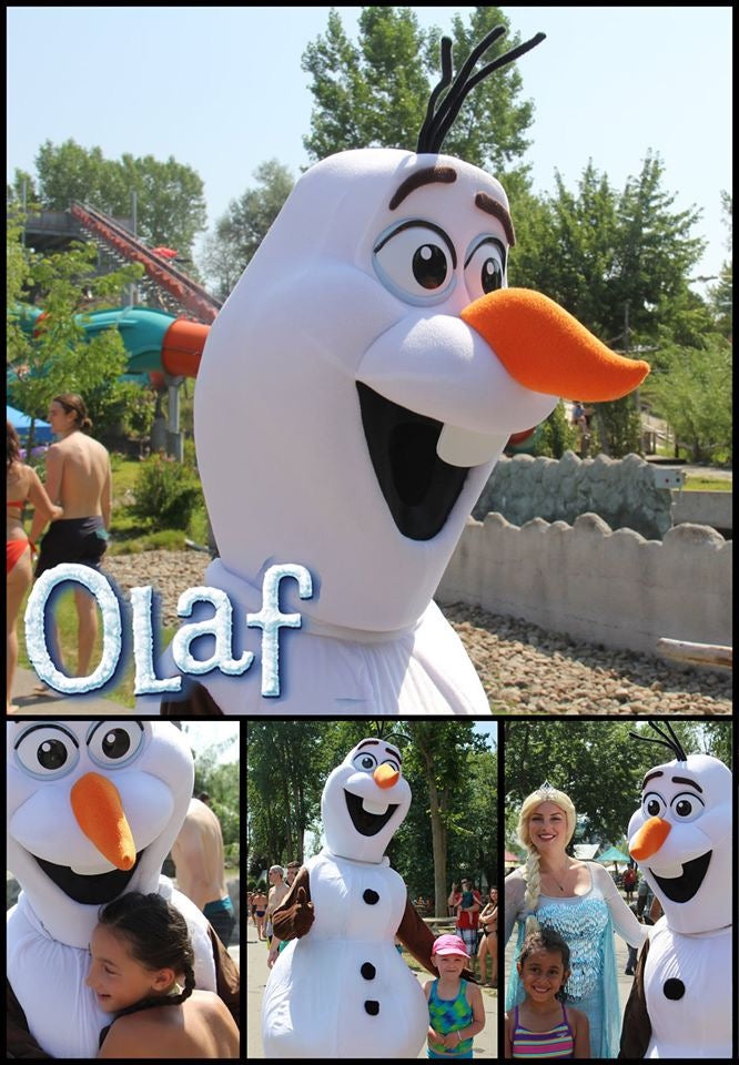 Fête Mascotte avec Cadeau Olaf
